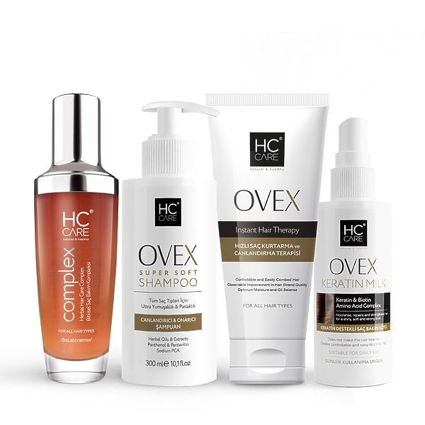 HC Complex, Ovex Şampuan, Maske, Keratin Sütü 4'lü Saç Bakım Seti